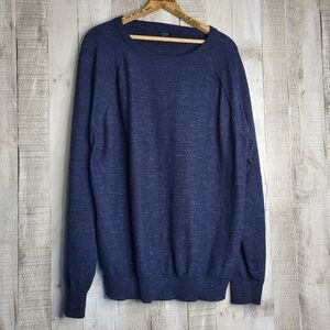 J. Crew Raglan Budded Crewneck Sweater. Blue. Size XL
